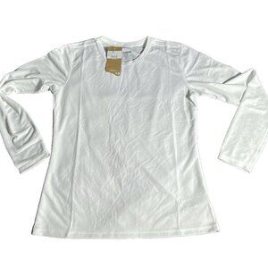 Brooks Womans Run Happy Podium White Size Medium Long Sleeve Shirt Lightweight